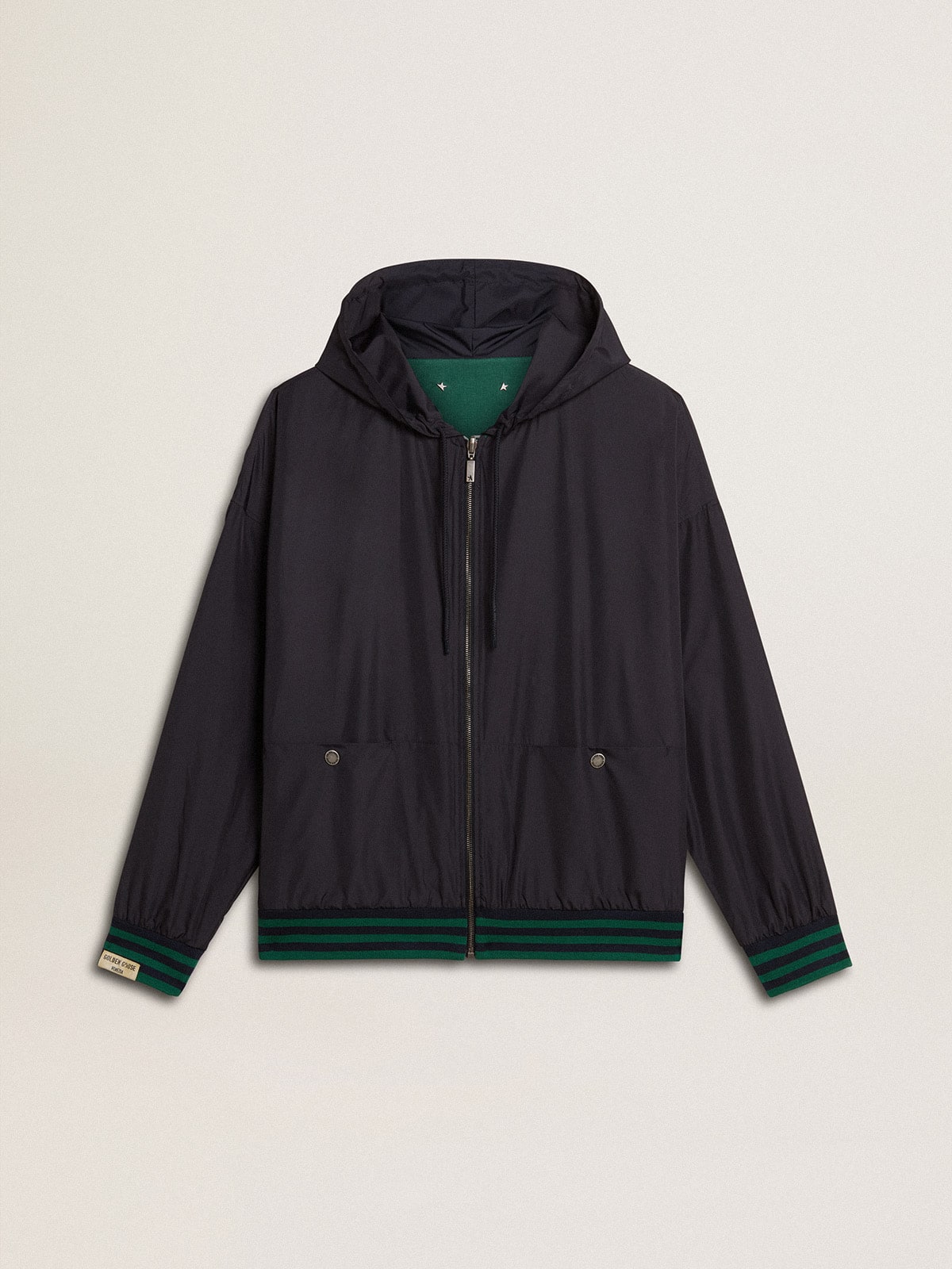 Men's green and blue reversible hooded sweatshirt - Golden Goose Women|Men