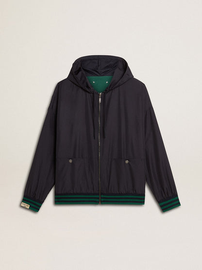 Men's green and blue reversible hooded sweatshirt - Golden Goose Women|Men
