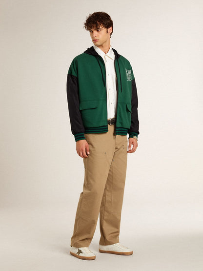 Men's green and blue reversible hooded sweatshirt - Golden Goose Women|Men