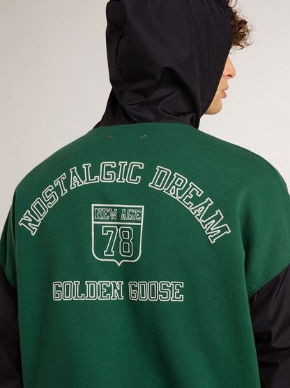 Men's green and blue reversible hooded sweatshirt - Golden Goose Women|Men