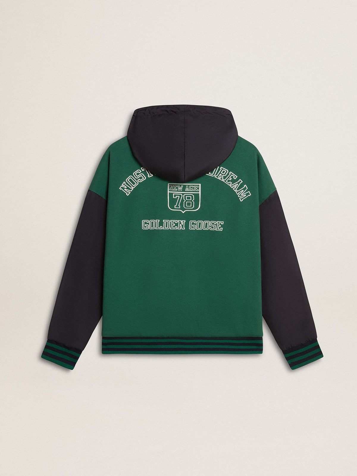 Men's green and blue reversible hooded sweatshirt - Golden Goose Women|Men