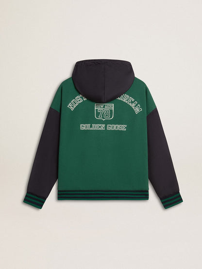 Men's green and blue reversible hooded sweatshirt - Golden Goose Women|Men