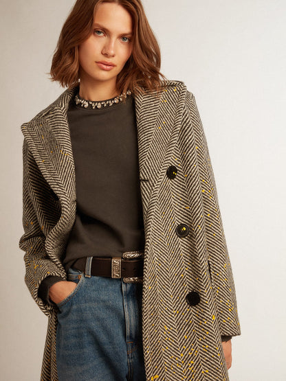 Women's anthracite gray sweatshirt with crystals - Golden Goose Women