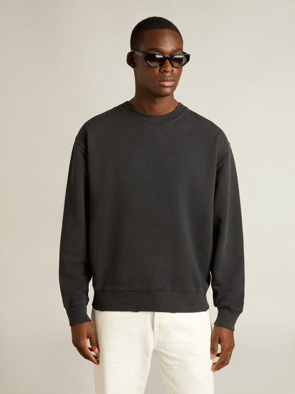 Sweatshirt in washed black with reverse logo on the back - Jersey Capsule - Golden Goose Women|Men