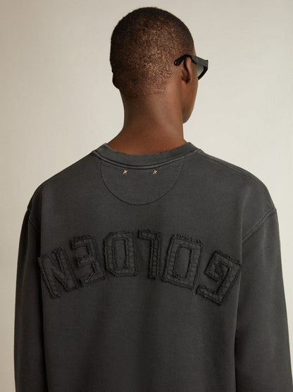 Sweatshirt in washed black with reverse logo on the back - Jersey Capsule - Golden Goose Women|Men