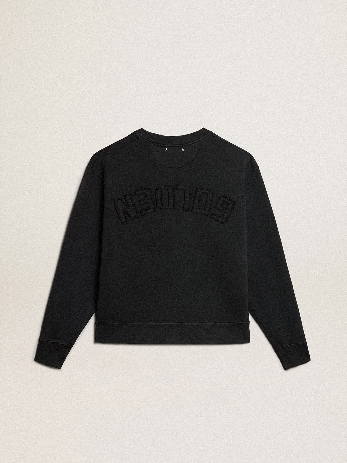 Sweatshirt in washed black with reverse logo on the back - Jersey Capsule - Golden Goose Women|Men
