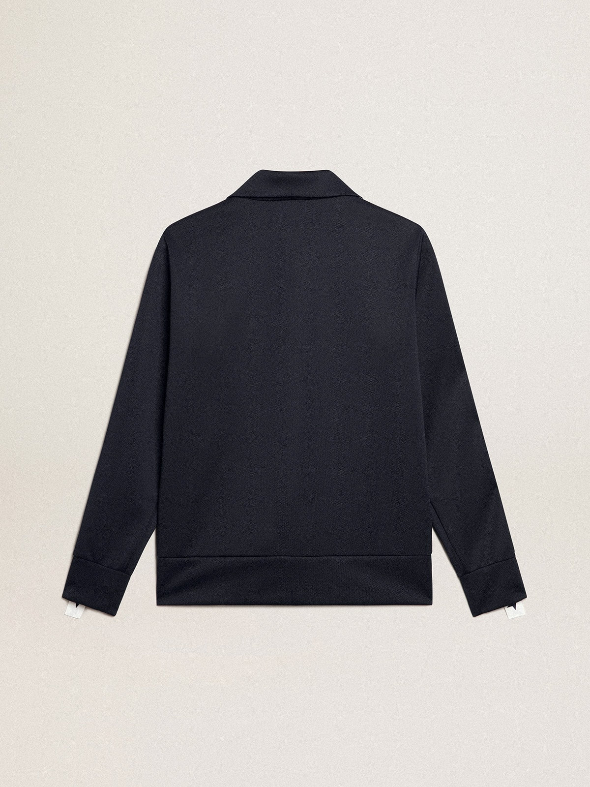Dark blue zipped sweatshirt with white strip and contrasting stars - Golden Goose Women