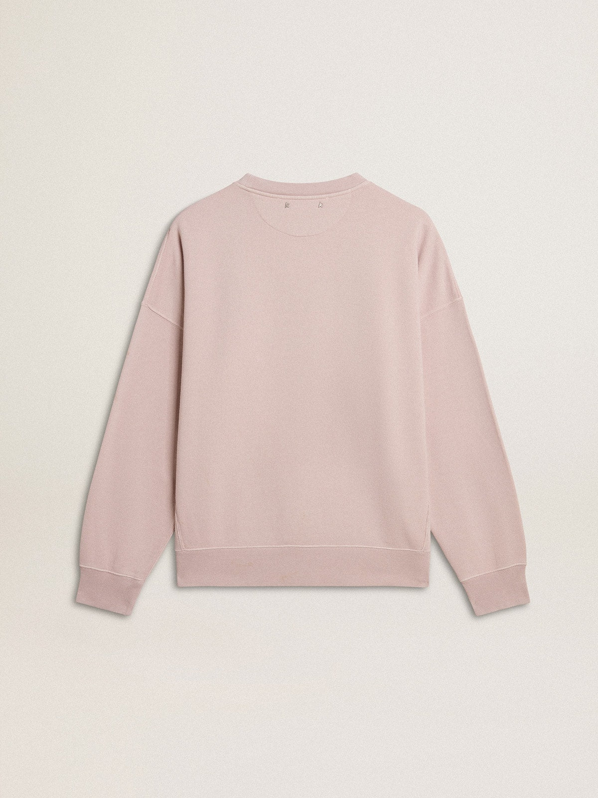 Old rose unisex round neck sweatshirt with green logo print - Golden Goose Women|Men