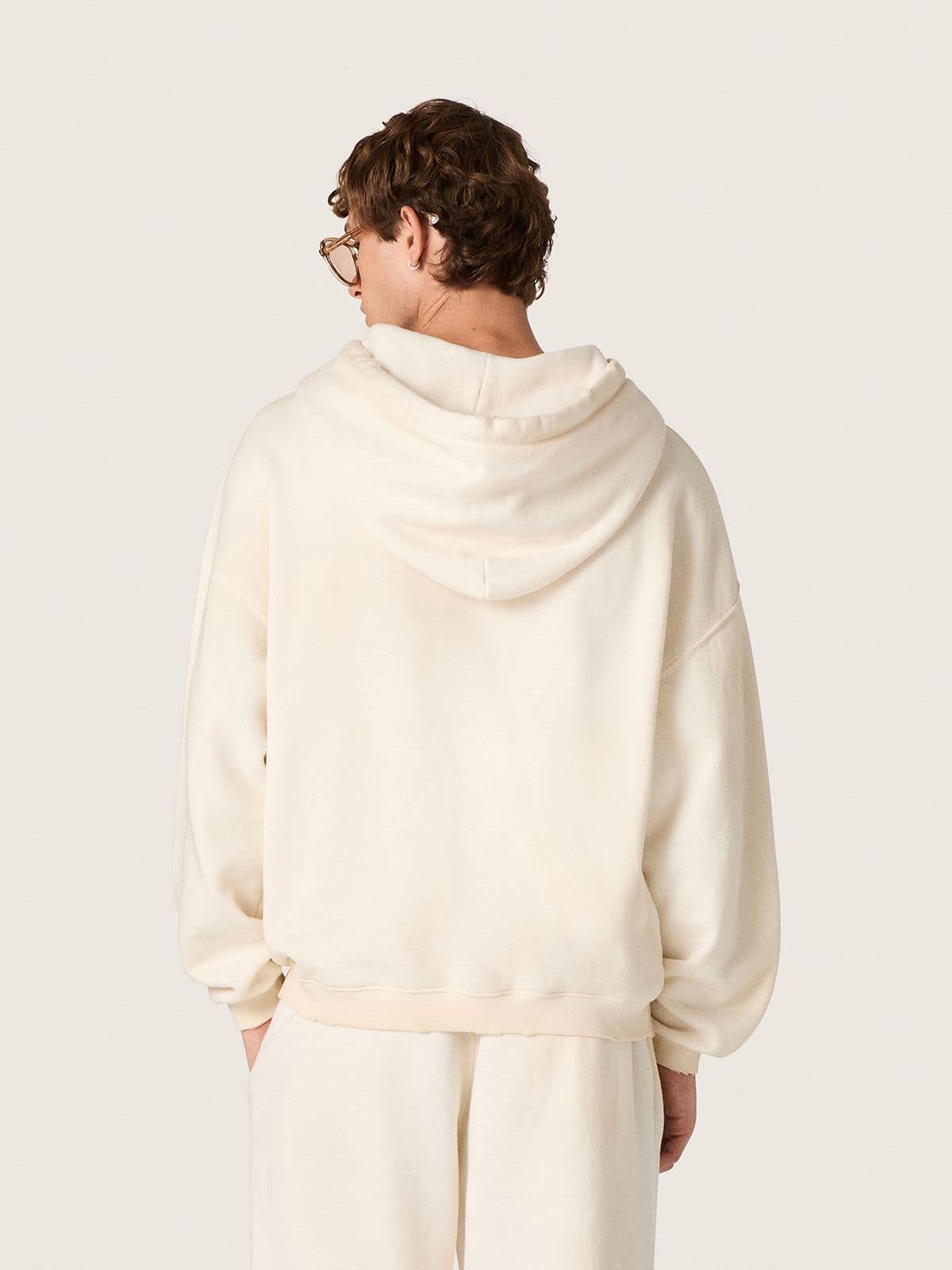 Star unisex hooded sweatshirt in white cotton with logo print - Golden Goose Women|Men