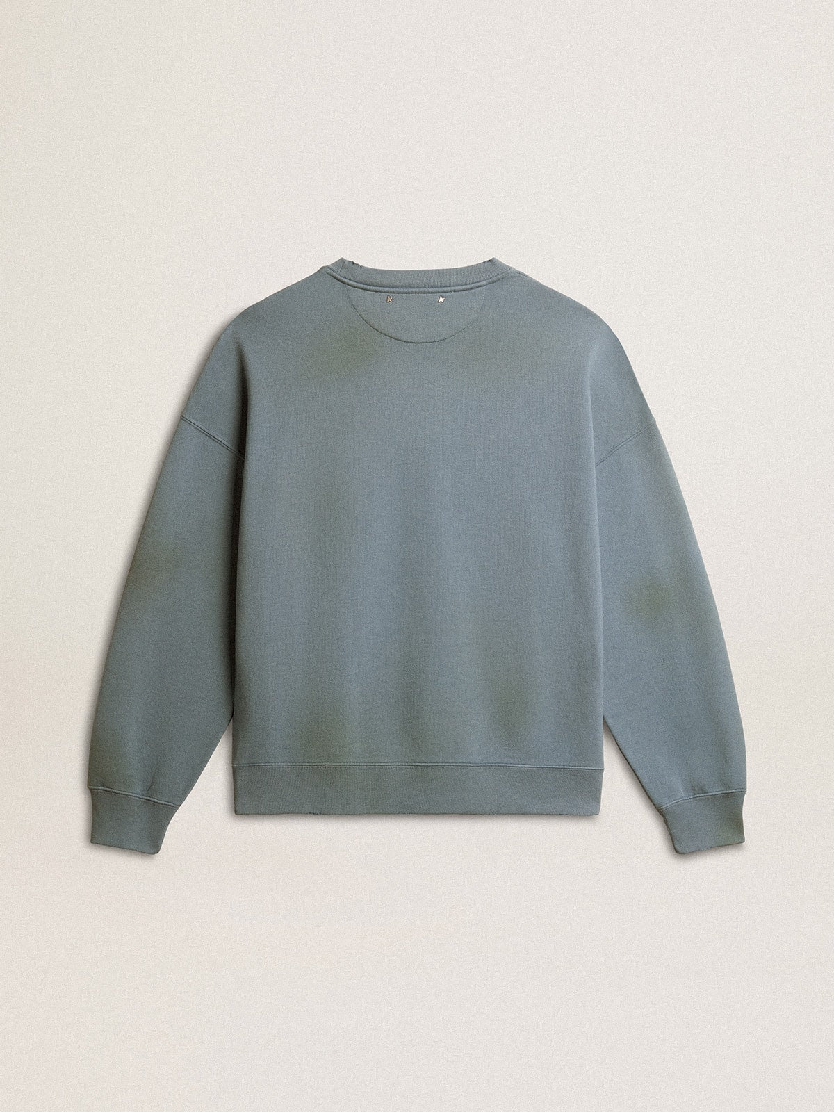 Oversized sweatshirt in baby blue with distressed finish - Golden Goose Women|Men