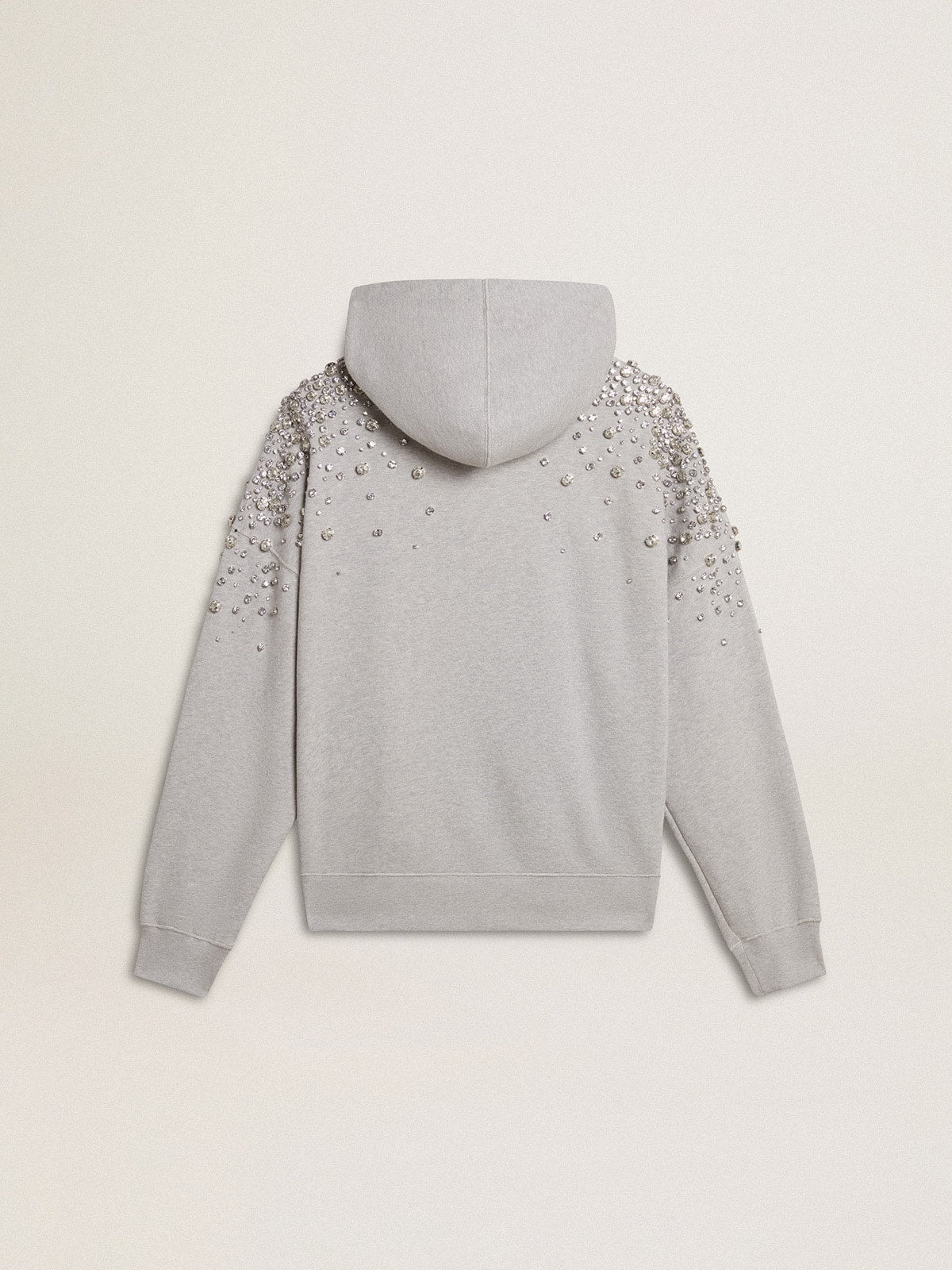 Gray hooded sweatshirt with crystal decoration - Golden Goose Women|Men