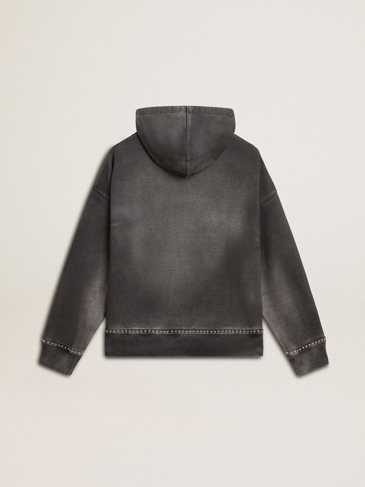 Sprayed effect anthracite sweatshirt with studs - Golden Goose Women|Men