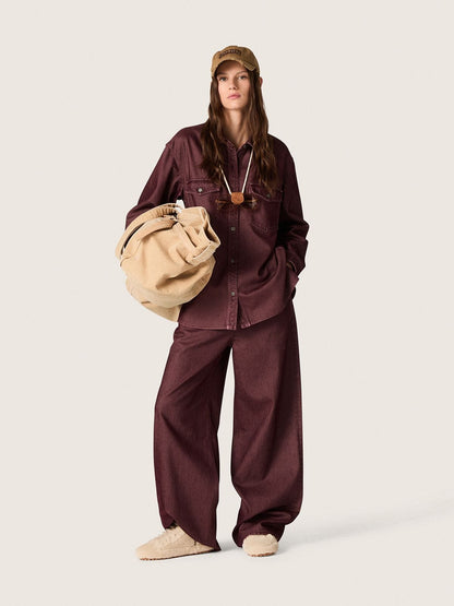 Women's jeans in burgundy denim - Golden Goose Women