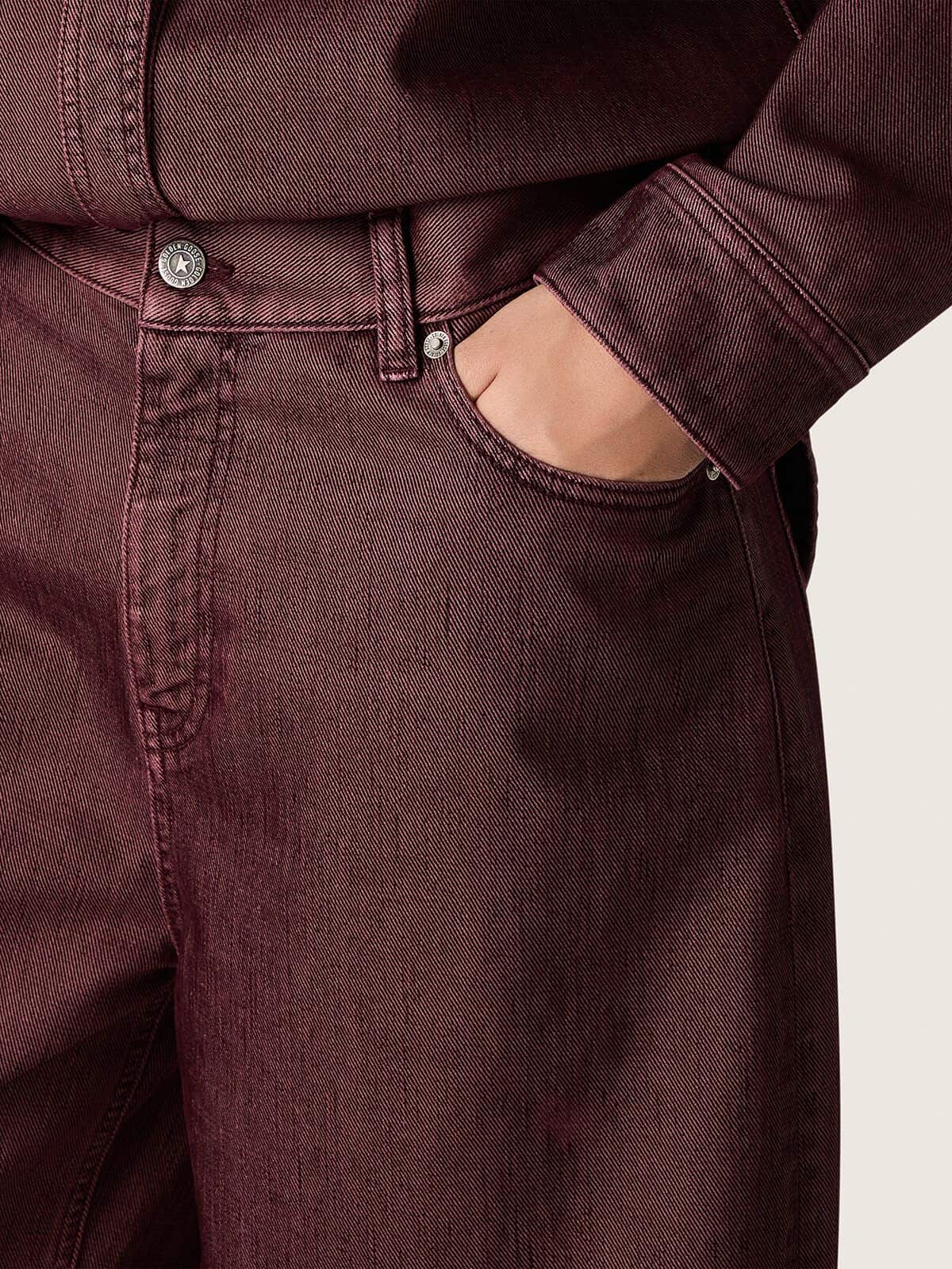 Women's jeans in burgundy denim - Golden Goose Women