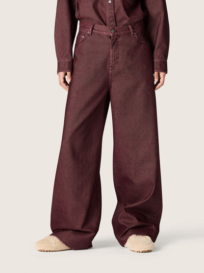 Women's jeans in burgundy denim - Golden Goose Women