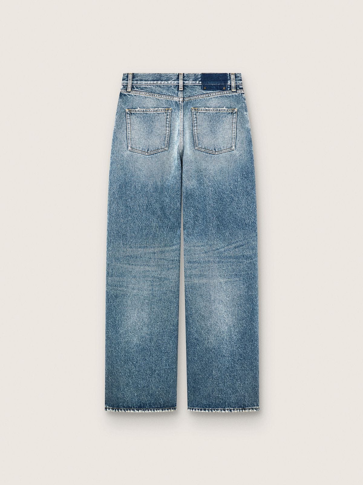Golden women's boyfriend jeans in stone-washed light blue denim - Golden Goose Women
