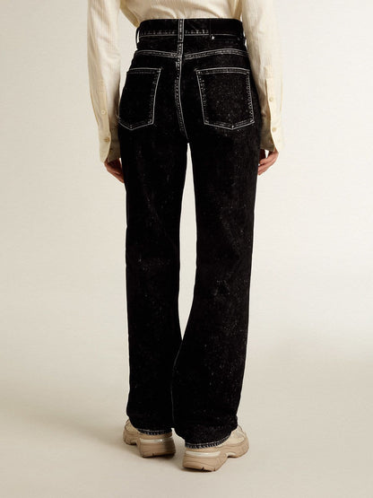 Women's black jeans with a velvet-like wash effect - Golden Goose Women