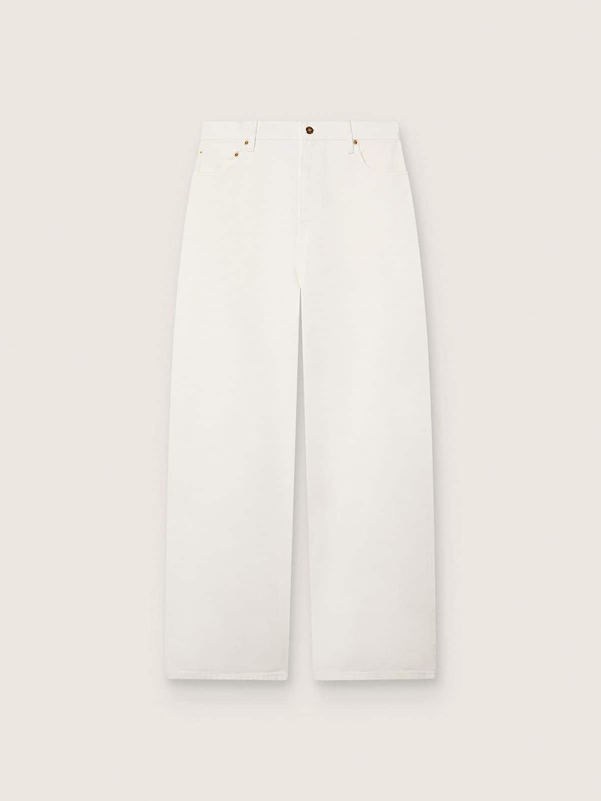 Golden women’s boyfriend jeans in optical white bull denim - Golden Goose Women