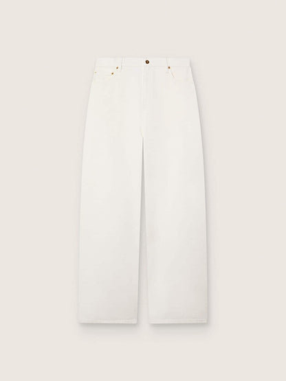 Golden women’s boyfriend jeans in optical white bull denim - Golden Goose Women