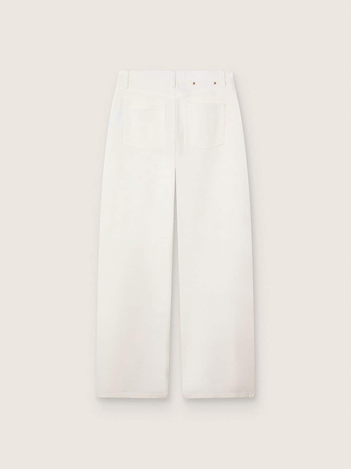 Golden women’s boyfriend jeans in optical white bull denim - Golden Goose Women