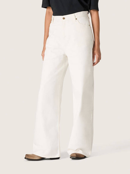 Golden women’s boyfriend jeans in optical white bull denim - Golden Goose Women