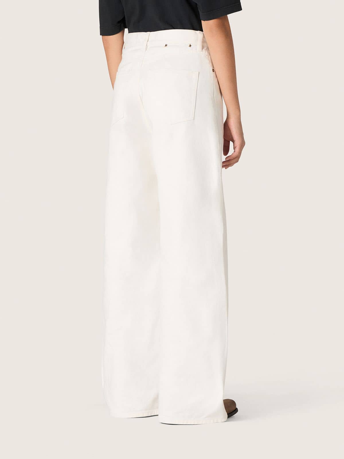 Golden women’s boyfriend jeans in optical white bull denim - Golden Goose Women