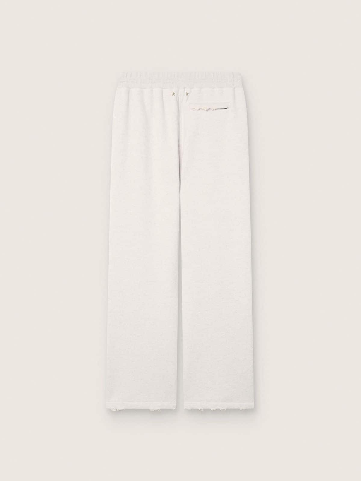 Star unisex sweatpants in gray melange fleece - Golden Goose Women|Men