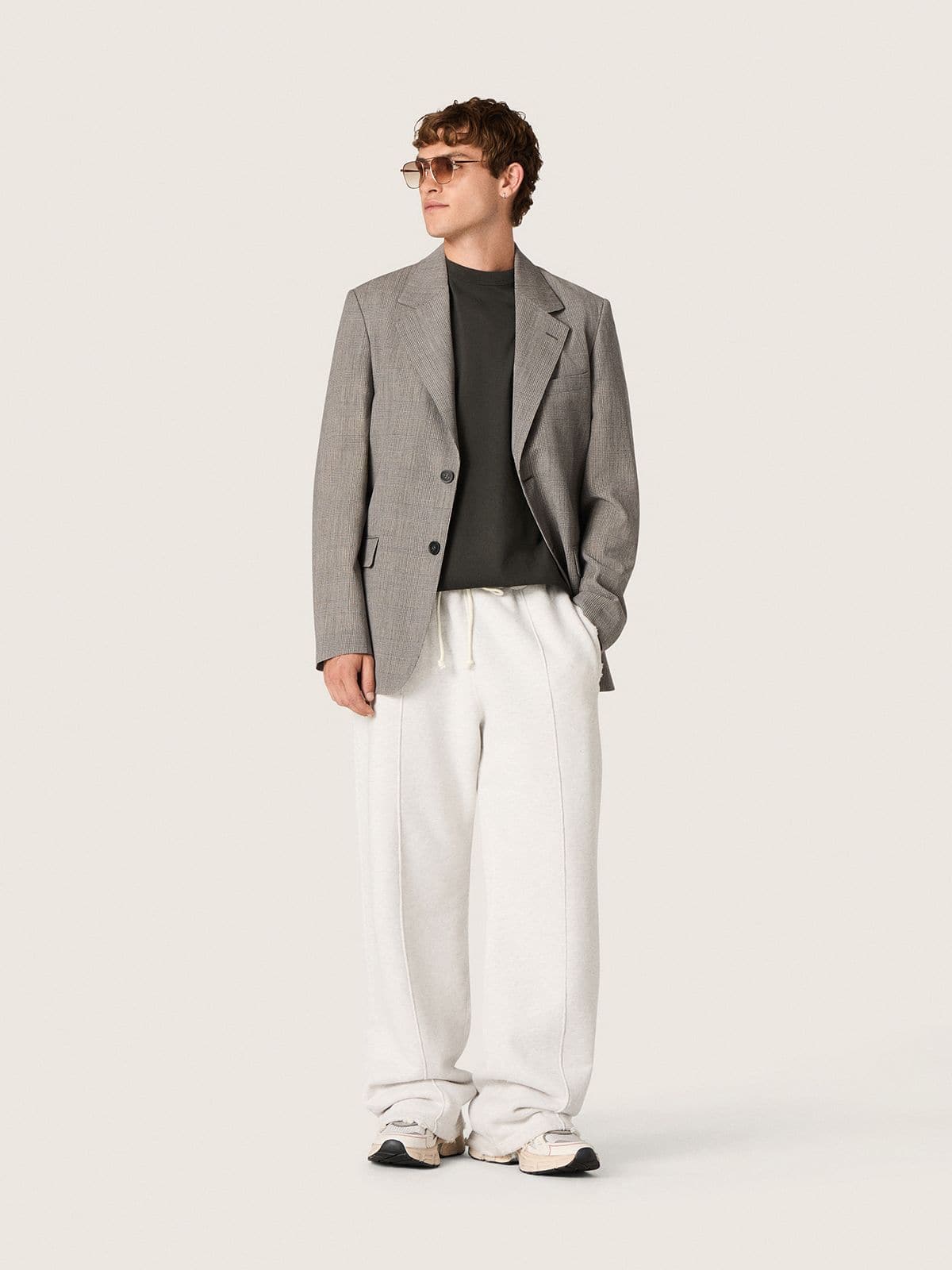 Star unisex sweatpants in gray melange fleece - Golden Goose Women|Men