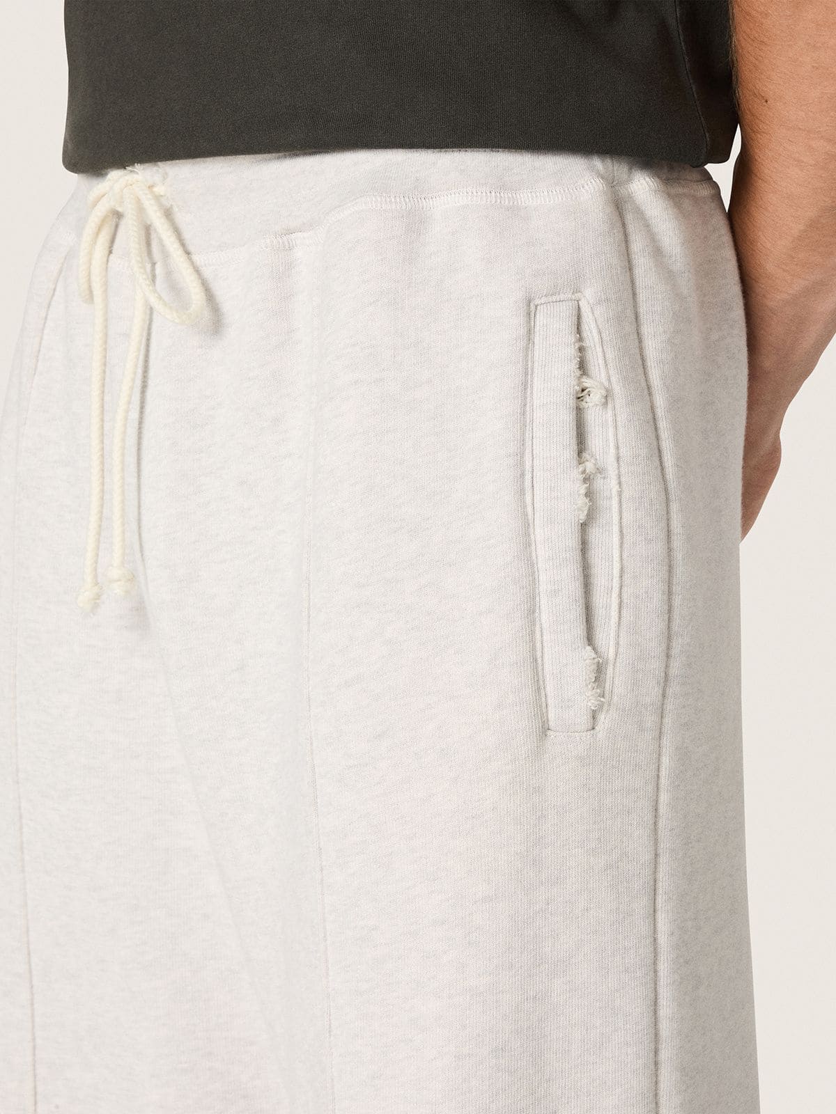 Star unisex sweatpants in gray melange fleece - Golden Goose Women|Men