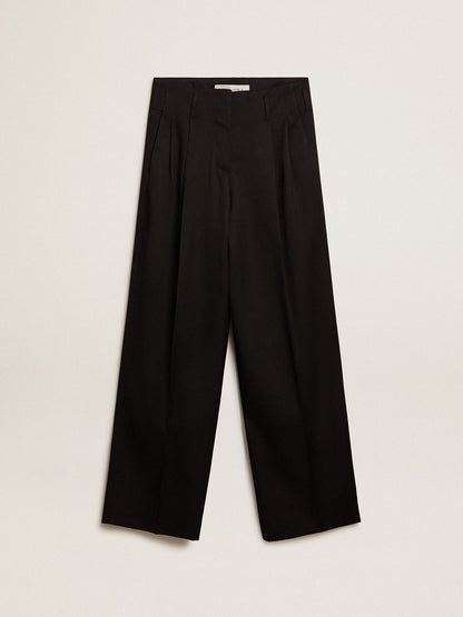 Women’s black wool gabardine pants - Golden Goose Women