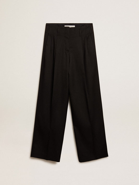 Women’s black wool gabardine pants - Golden Goose Women