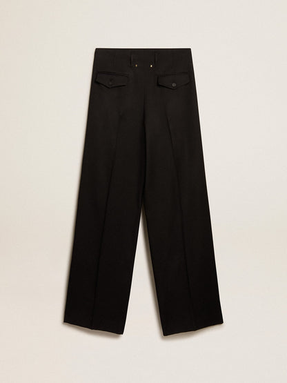 Women’s black wool gabardine pants - Golden Goose Women