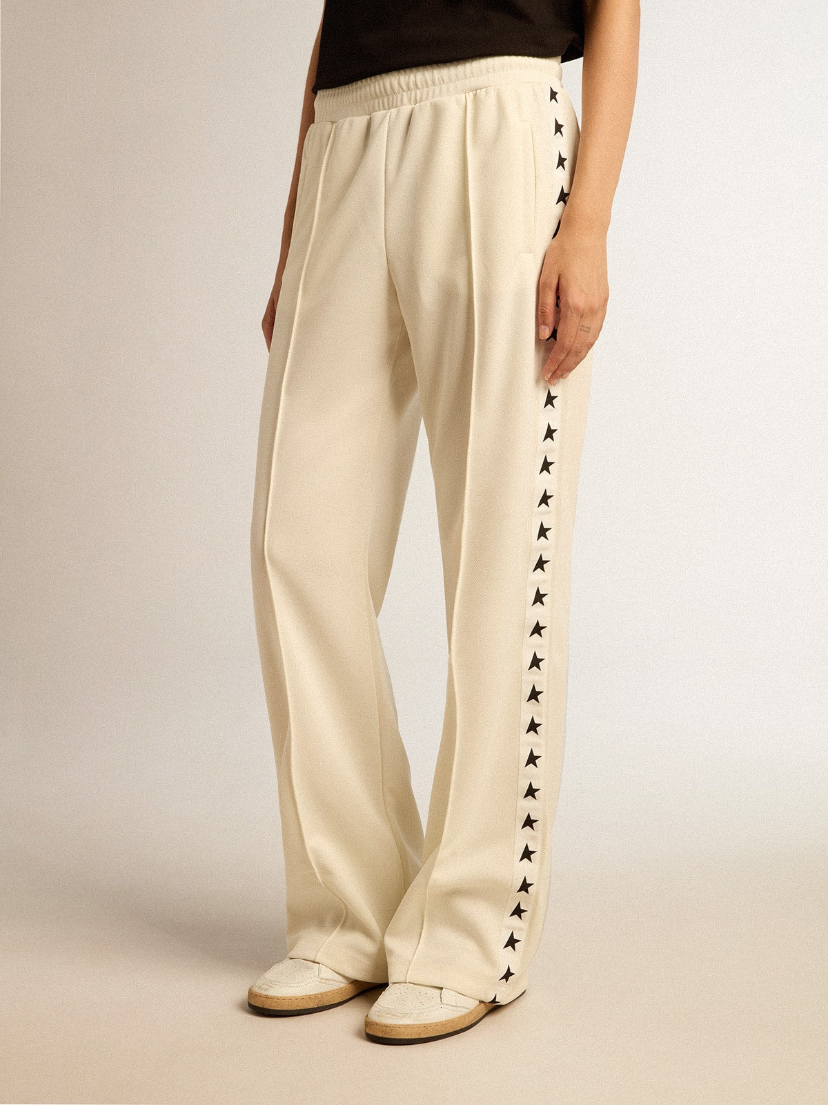 Women’s white joggers with stars on the sides - Golden Goose Women