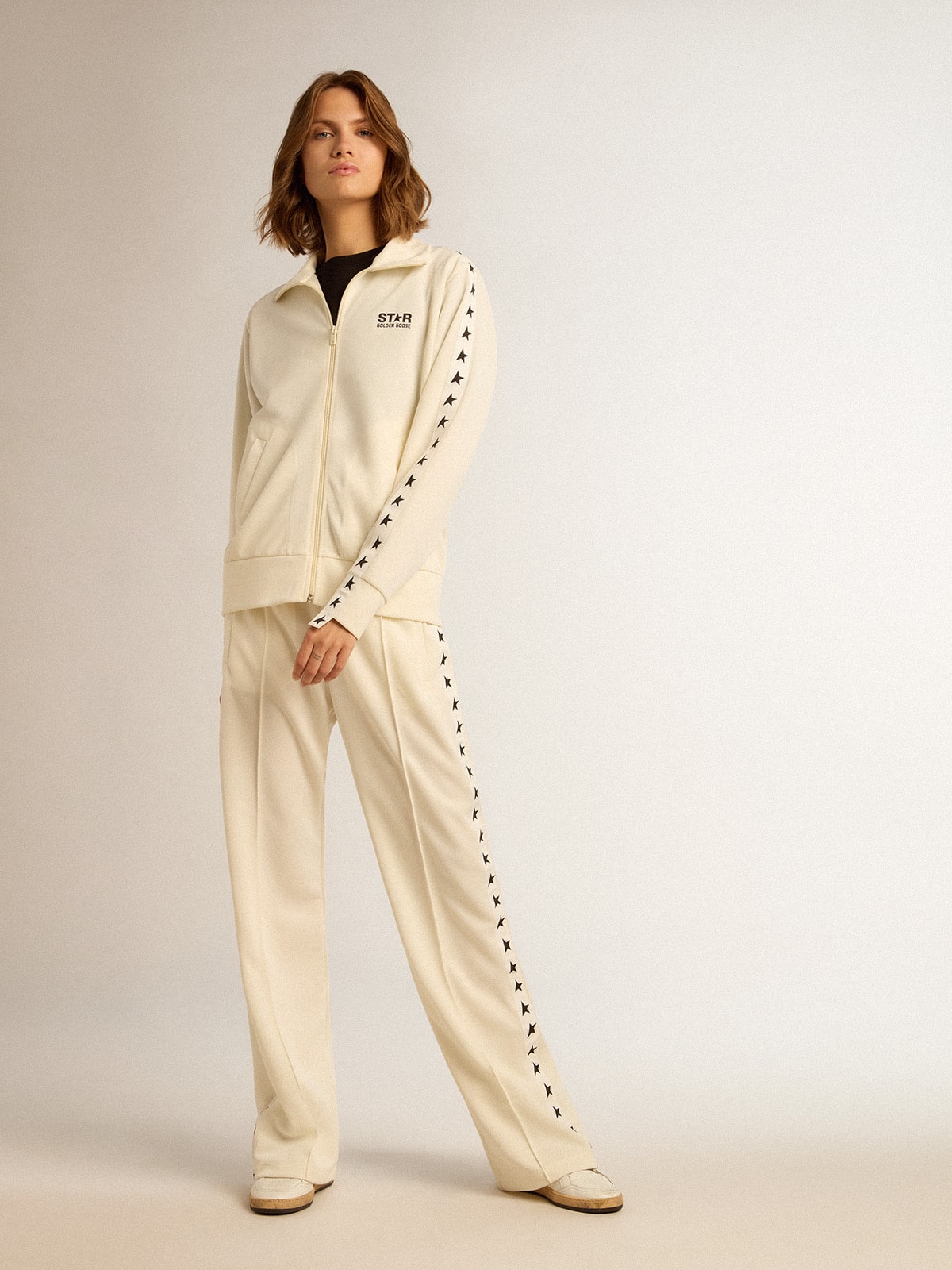 Women’s white joggers with stars on the sides - Golden Goose Women