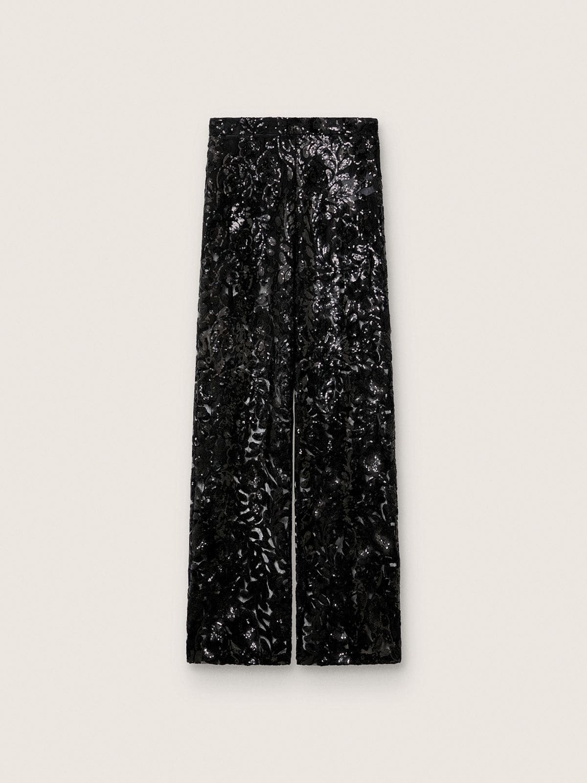 Women's tulle pants with floral embroidery in black sequins - Golden Goose Women