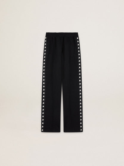 Women’s black joggers with white stars on the sides - Golden Goose Women