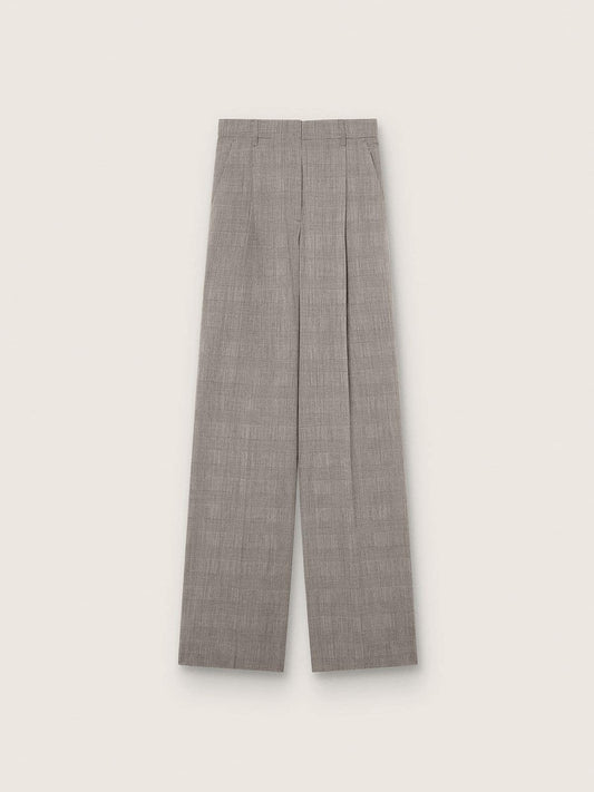 Women’s oversized pants in gray Prince of Wales check - Golden Goose Women