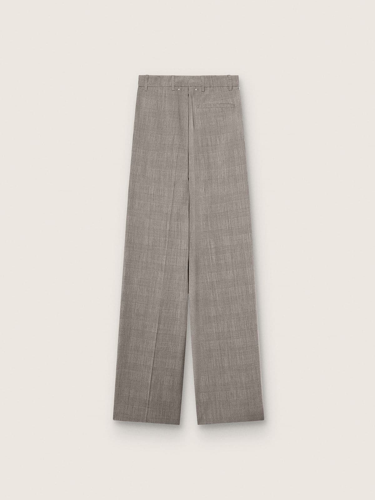 Women’s oversized pants in gray Prince of Wales check - Golden Goose Women