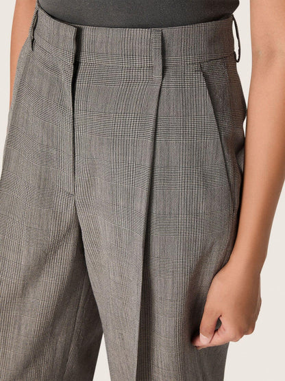 Women’s oversized pants in gray Prince of Wales check - Golden Goose Women