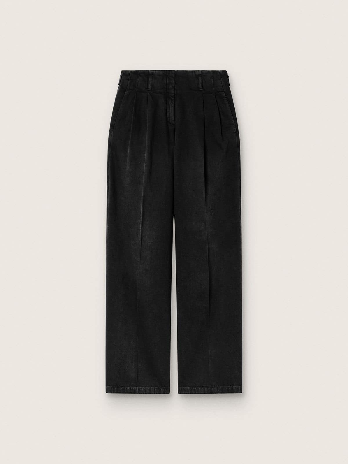 Women's pants in black cotton denim with a lived-in treatment - Golden Goose Women