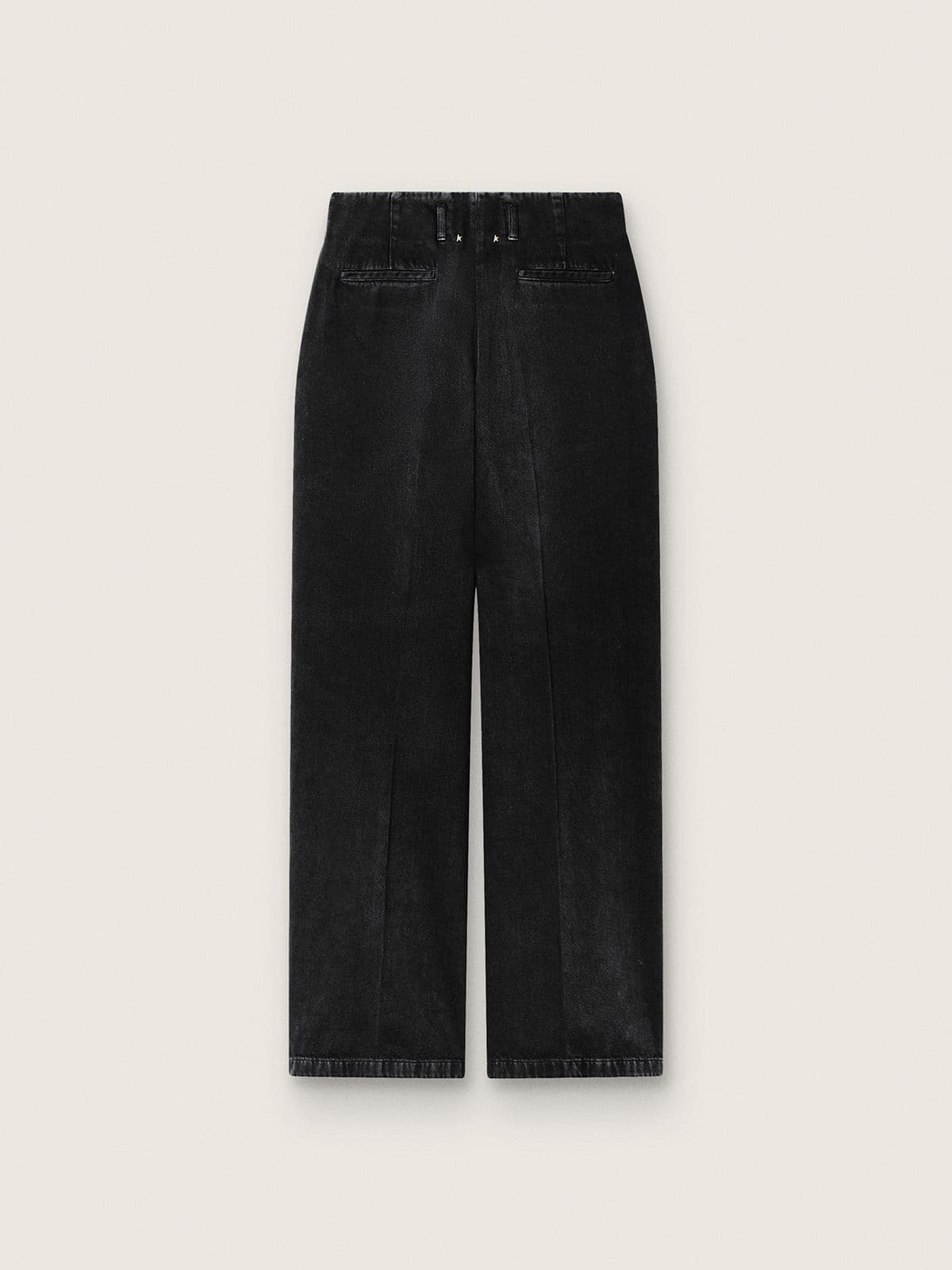 Women's pants in black cotton denim with a lived-in treatment - Golden Goose Women