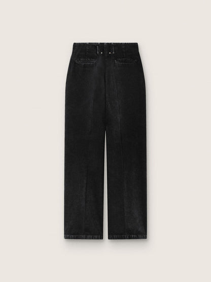 Women's pants in black cotton denim with a lived-in treatment - Golden Goose Women