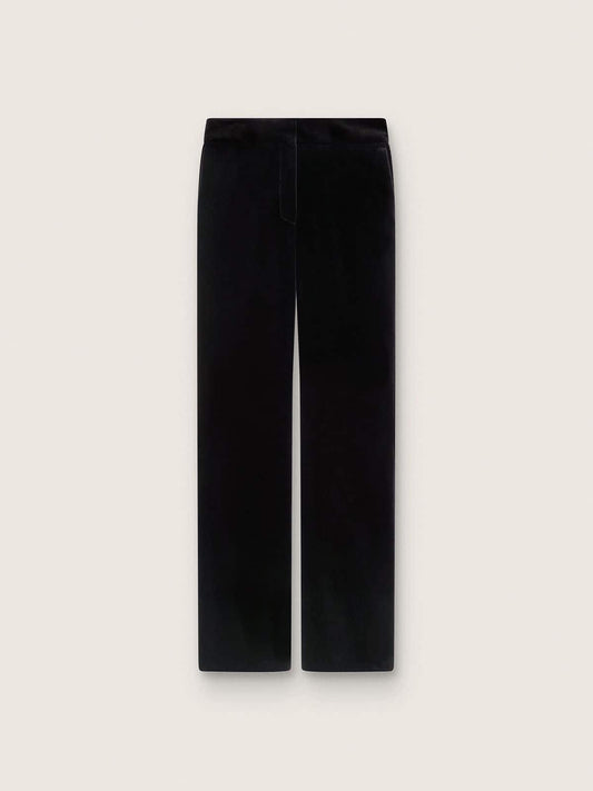 Women's slim-fit flared pants in black cotton velvet - Golden Goose Women