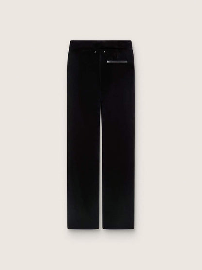 Women's slim-fit flared pants in black cotton velvet - Golden Goose Women