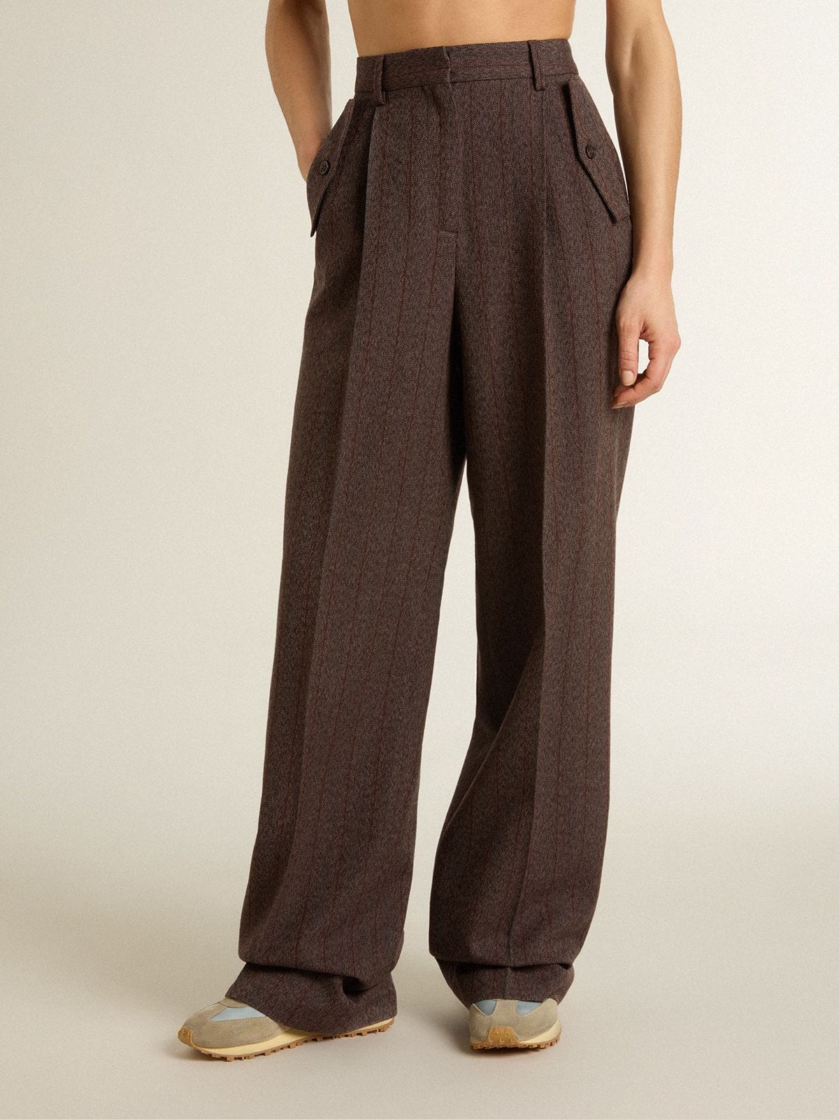 Women's brown virgin wool pants - Golden Goose Women