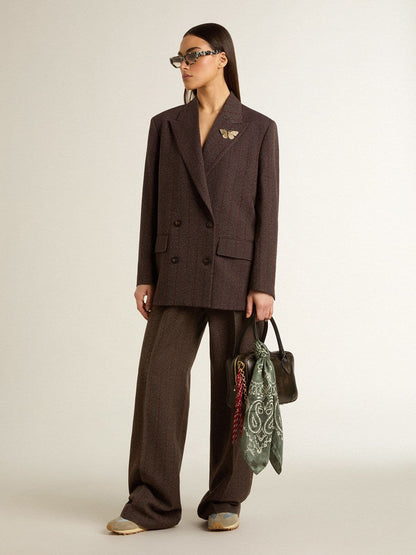 Women's brown virgin wool pants - Golden Goose Women