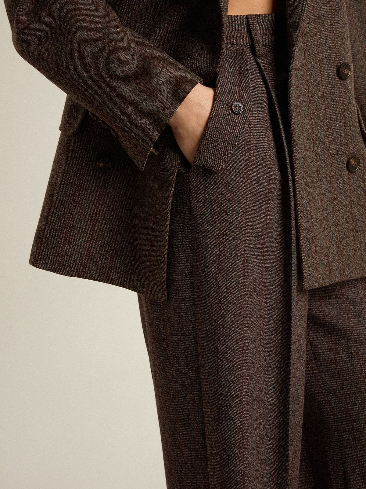 Women's brown virgin wool pants - Golden Goose Women