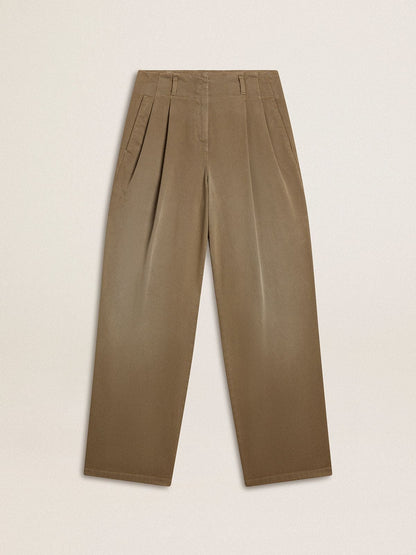 Women's khaki cotton pants - Golden Goose Women