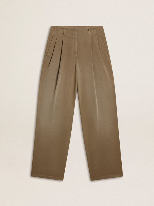 Women's khaki cotton pants - Golden Goose Women