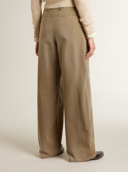 Women's khaki cotton pants - Golden Goose Women